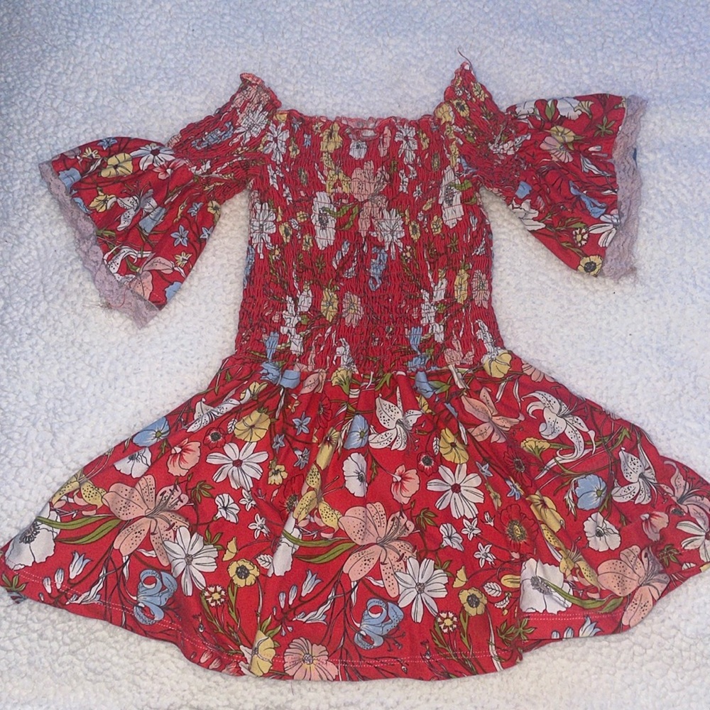 a cute red dress with flowers
